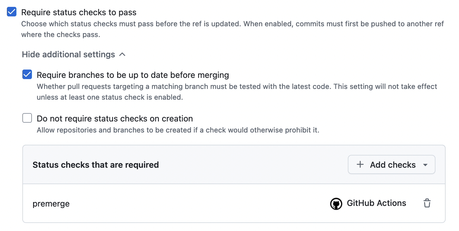 premerge branch protection